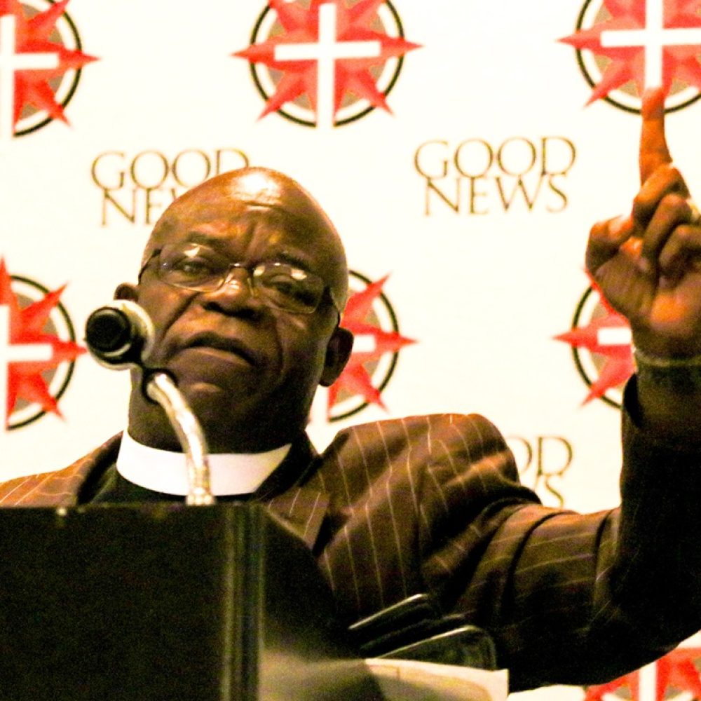 El Rev. Jerry Kulah presenta su posición sobre el Plan Tradicional Modificado durante un desayuno invitado por Good News, 23 de febrero 2019. Foto de Steve Beard, Good News.
Imagen tomada de: https://www.umnews.org/en/news/good-news-gc2019-breakfast-draws-big-crowd