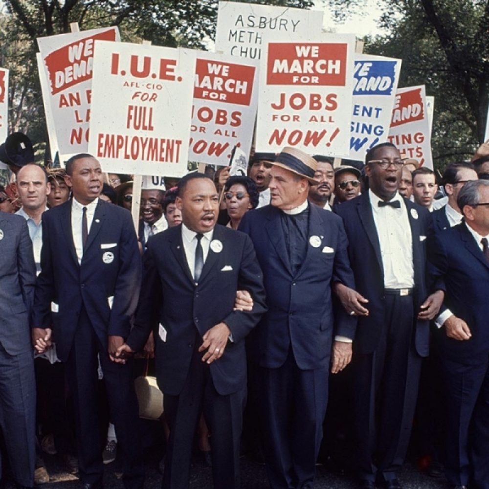 Marcha en Washington por trabajos y libertad, agosto 28, 1963, con el Rev. Martin Luther King Jr. y Robert W. Kelley al centro. Tomada de Time & Life Pictures/Getty Images